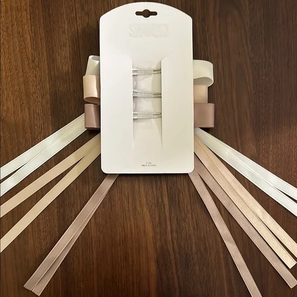 Cream and Tan Satin Hair Bow Clip - Picture 3 of 3